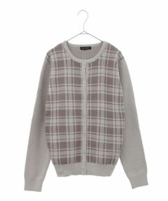 OFUON / オフオン ニット・セーター | チェックパターンニットカーディガン