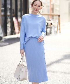 OFUON / オフオン ロング・マキシ丈ワンピース | 【2点セット/洗える】ゆるニット＋リブスカート