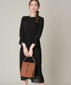 OFUON / オフオン ロング・マキシ丈ワンピース | 【洗える】ランダムプリーツワンピース