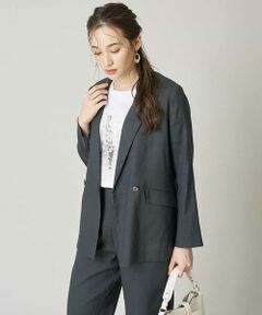 OFUON / オフオン セットアップ | 【洗える】リネン混ダブルブレストジャケット