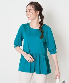 OFUON / オフオン カットソー | 【洗濯機で洗える】ウエスト切り替えチュニックコットンカットソー