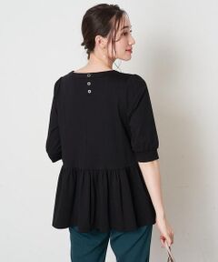 OFUON / オフオン カットソー | 【洗濯機で洗える】ウエスト切り替えチュニックコットンカットソー