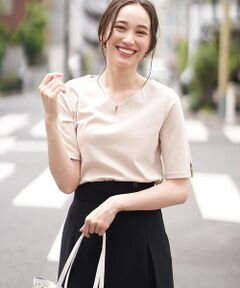 OFUON / オフオン カットソー | 【洗濯機で洗える】前身2重カットソー