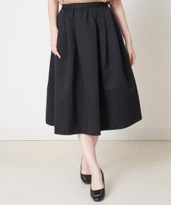 OFUON / オフオン ロング・マキシ丈スカート | 【洗濯機で洗える】ドットジャガードタックフレアスカート