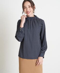 OFUON / オフオン シャツ・ブラウス | 【洗濯機で洗える】ハイネックプリントブラウス