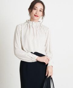 OFUON / オフオン シャツ・ブラウス | 【洗濯機で洗える】ハイネックプリントブラウス