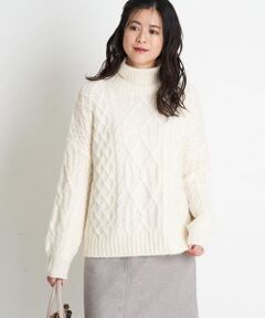OFUON / オフオン ニット・セーター | 【洗える】ケーブルニット