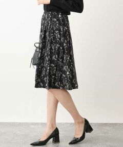 OFUON / オフオン ミニ・ひざ丈スカート | 小花柄ジャージスカート/洗える