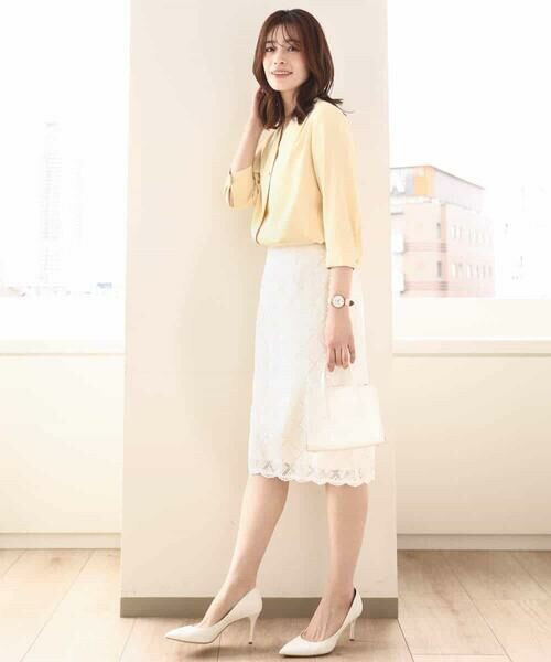 OFUON / オフオン シャツ・ブラウス | サテンジョーゼットVネックブラウス/洗える/WEB限定サイズあり | 詳細21