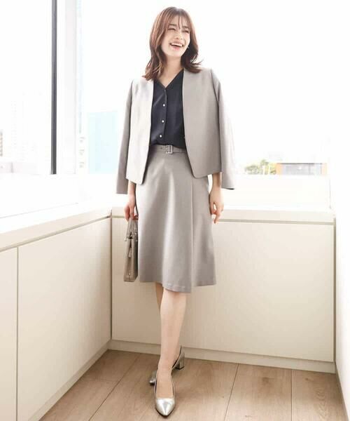 OFUON / オフオン シャツ・ブラウス | サテンジョーゼットVネックブラウス/洗える/WEB限定サイズあり | 詳細7