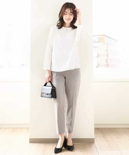 OFUON / オフオン シャツ・ブラウス | クルーネック長袖ブラウス/洗える/WEB限定サイズあり | 詳細15