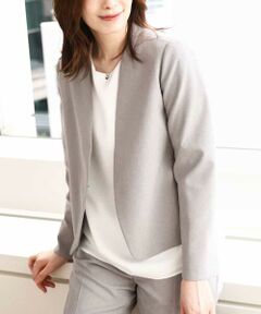 OFUON / オフオン ノーカラージャケット | [セットアップ対応]カラーレスジャケット/洗える