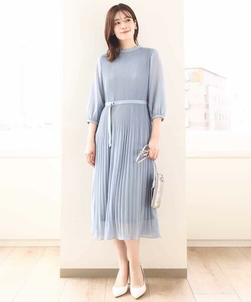 OFUON / オフオン ロング・マキシ丈ワンピース | シフォンプリーツワンピース/洗える/WEB限定サイズあり | 詳細1