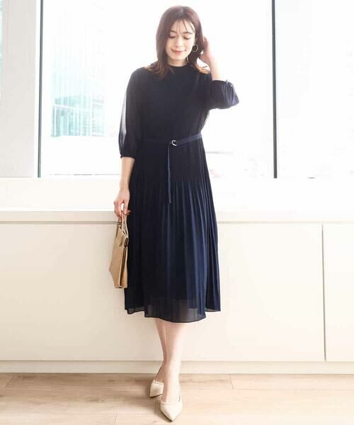 OFUON / オフオン ロング・マキシ丈ワンピース | シフォンプリーツワンピース/洗える/WEB限定サイズあり | 詳細24