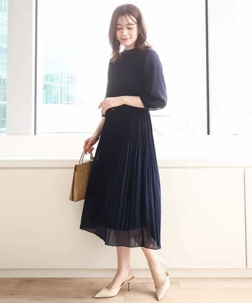 OFUON / オフオン ロング・マキシ丈ワンピース | シフォンプリーツワンピース/洗える/WEB限定サイズあり | 詳細25