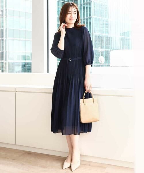 OFUON / オフオン ロング・マキシ丈ワンピース | シフォンプリーツワンピース/洗える/WEB限定サイズあり | 詳細26