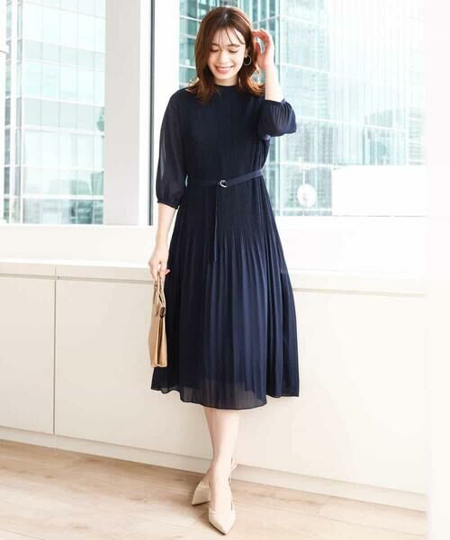 OFUON / オフオン ロング・マキシ丈ワンピース | シフォンプリーツワンピース/洗える/WEB限定サイズあり | 詳細27