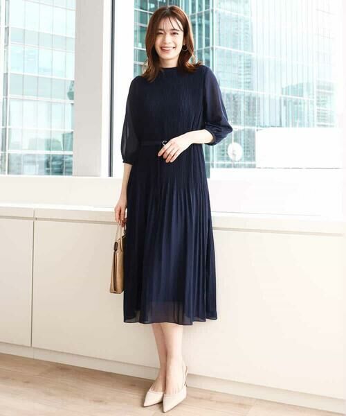 OFUON / オフオン ロング・マキシ丈ワンピース | シフォンプリーツワンピース/洗える/WEB限定サイズあり | 詳細28