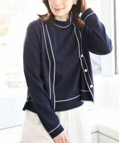 OFUON / オフオン ニット・セーター | 配色ラインデザインアンサンブル/洗える/WEB限定サイズあり