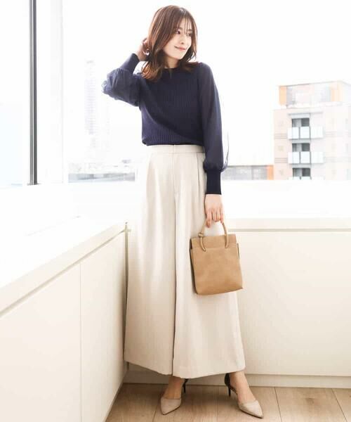 OFUON / オフオン ニット・セーター | シフォンチュール袖ニット/洗える/WEB限定サイズあり | 詳細11