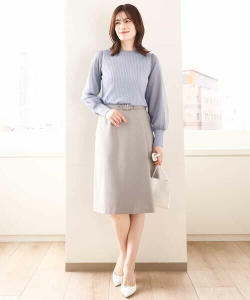 OFUON / オフオン ニット・セーター | シフォンチュール袖ニット/洗える/WEB限定サイズあり | 詳細13