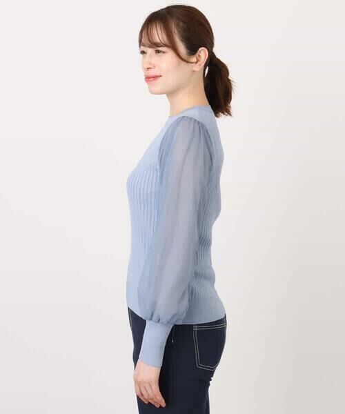 OFUON / オフオン ニット・セーター | シフォンチュール袖ニット/洗える/WEB限定サイズあり | 詳細18