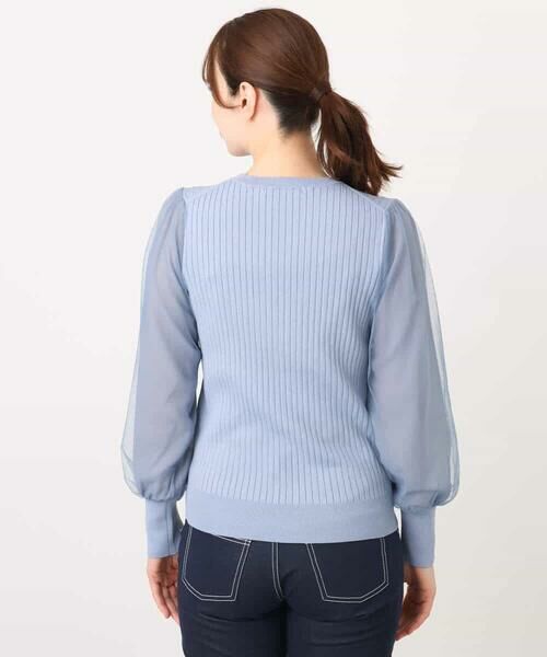 OFUON / オフオン ニット・セーター | シフォンチュール袖ニット/洗える/WEB限定サイズあり | 詳細19
