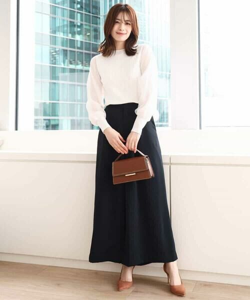 OFUON / オフオン ニット・セーター | シフォンチュール袖ニット/洗える/WEB限定サイズあり | 詳細2