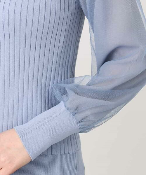 OFUON / オフオン ニット・セーター | シフォンチュール袖ニット/洗える/WEB限定サイズあり | 詳細21