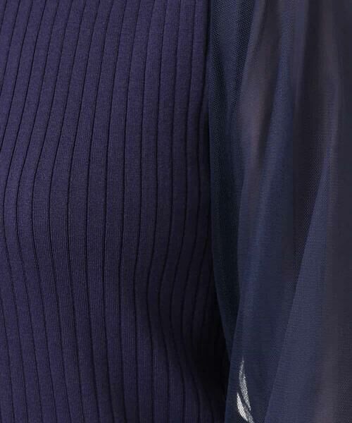 OFUON / オフオン ニット・セーター | シフォンチュール袖ニット/洗える/WEB限定サイズあり | 詳細25