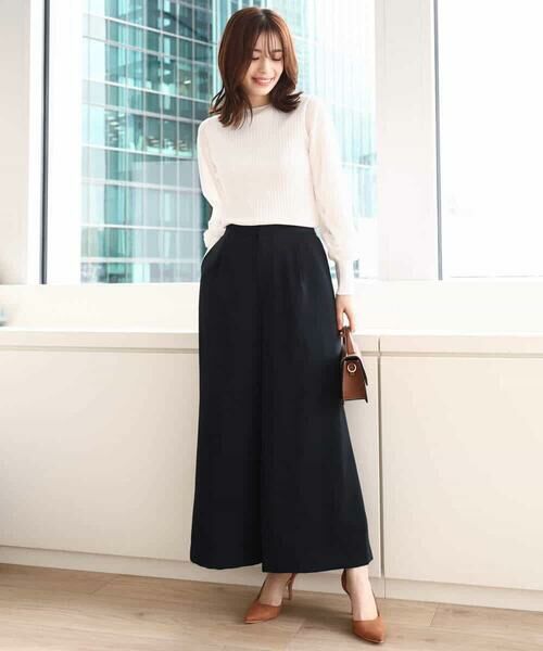 OFUON / オフオン ニット・セーター | シフォンチュール袖ニット/洗える/WEB限定サイズあり | 詳細5