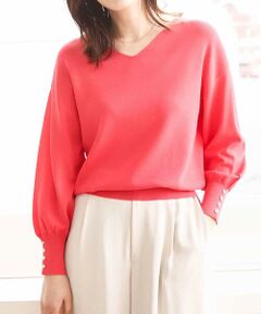 OFUON / オフオン ニット・セーター | ハイゲージVネックニット/接触冷感/洗える/WEB限定サイズあり