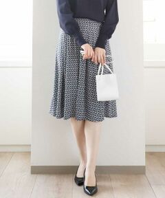 OFUON / オフオン ミニ・ひざ丈スカート | ジオメトリックプリントジャージスカート/洗える/WEB限定サイズあり