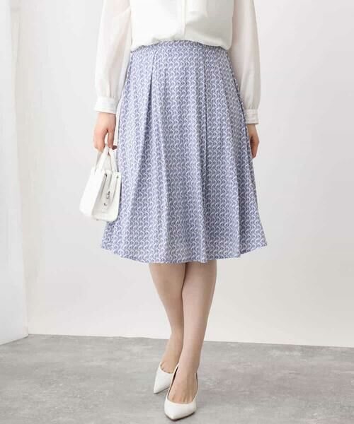 OFUON / オフオン ミニ・ひざ丈スカート | ジオメトリックプリントジャージスカート/洗える/WEB限定サイズあり | 詳細1