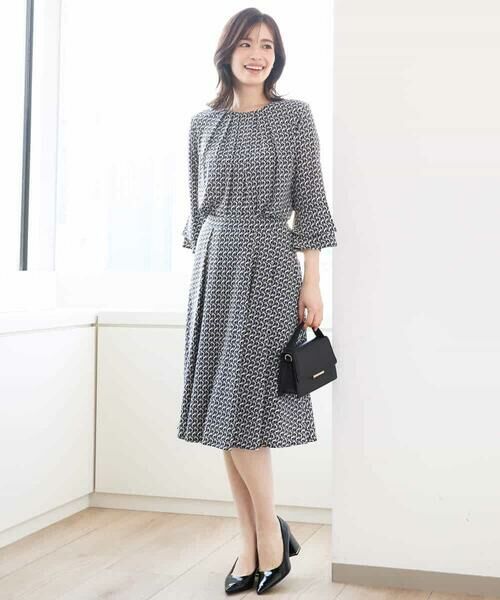 OFUON / オフオン ミニ・ひざ丈スカート | ジオメトリックプリントジャージスカート/洗える/WEB限定サイズあり | 詳細12