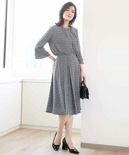 OFUON / オフオン ミニ・ひざ丈スカート | ジオメトリックプリントジャージスカート/洗える/WEB限定サイズあり | 詳細13