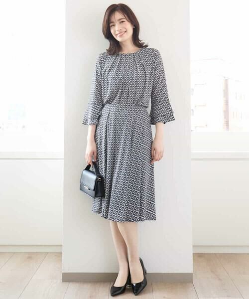 OFUON / オフオン ミニ・ひざ丈スカート | ジオメトリックプリントジャージスカート/洗える/WEB限定サイズあり | 詳細15