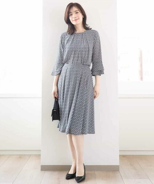 OFUON / オフオン ミニ・ひざ丈スカート | ジオメトリックプリントジャージスカート/洗える/WEB限定サイズあり | 詳細17