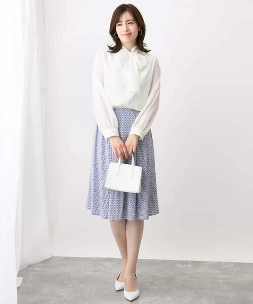 OFUON / オフオン ミニ・ひざ丈スカート | ジオメトリックプリントジャージスカート/洗える/WEB限定サイズあり | 詳細2