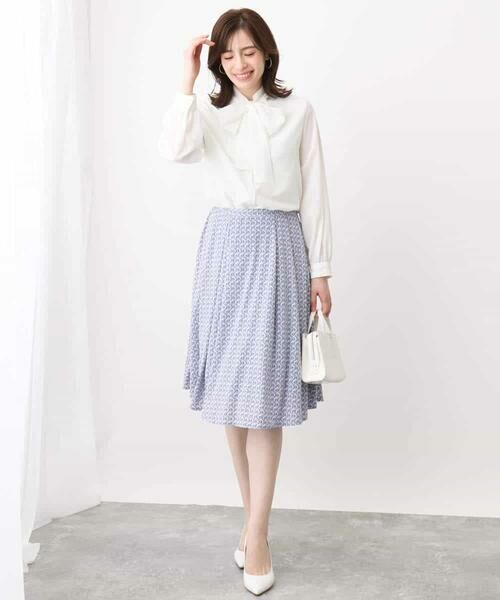 OFUON / オフオン ミニ・ひざ丈スカート | ジオメトリックプリントジャージスカート/洗える/WEB限定サイズあり | 詳細3