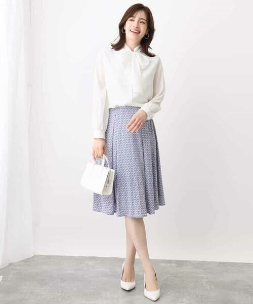 OFUON / オフオン ミニ・ひざ丈スカート | ジオメトリックプリントジャージスカート/洗える/WEB限定サイズあり | 詳細4