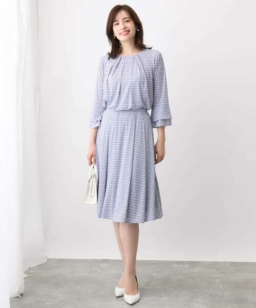 OFUON / オフオン ミニ・ひざ丈スカート | ジオメトリックプリントジャージスカート/洗える/WEB限定サイズあり | 詳細6