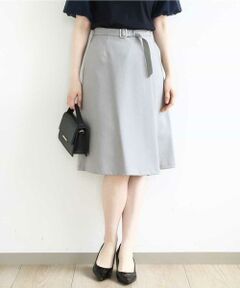 OFUON / オフオン ミニ・ひざ丈スカート | [セットアップ対応]ラップ風スカート/洗える
