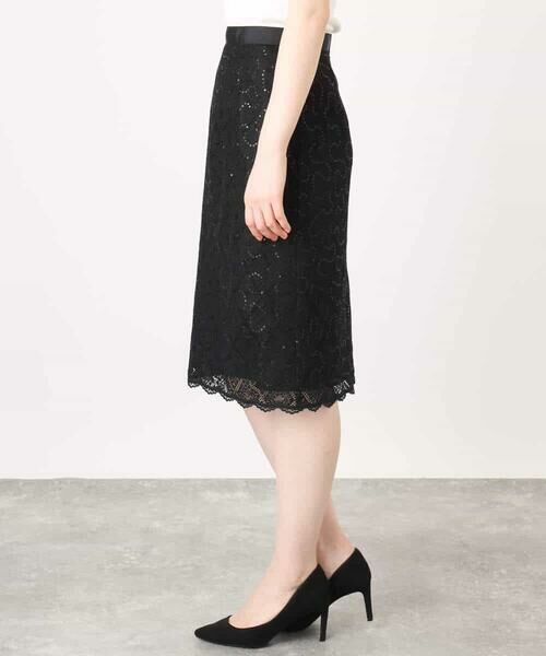 OFUON / オフオン ミニ・ひざ丈スカート | スパンコールレースタイトスカート/洗える | 詳細23