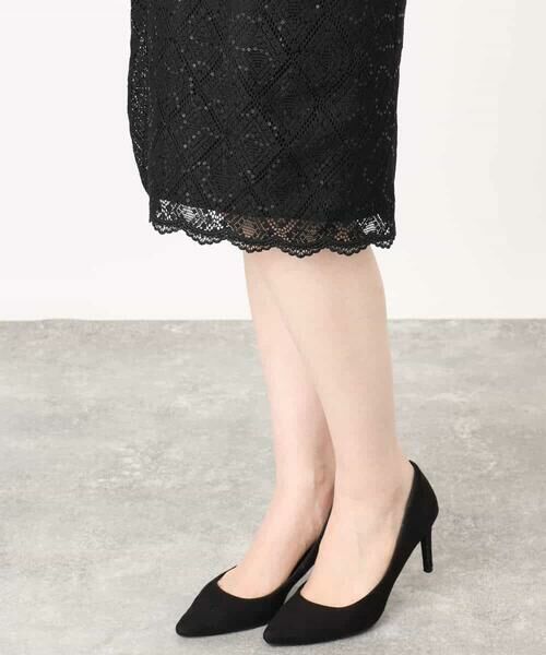 OFUON / オフオン ミニ・ひざ丈スカート | スパンコールレースタイトスカート/洗える | 詳細27