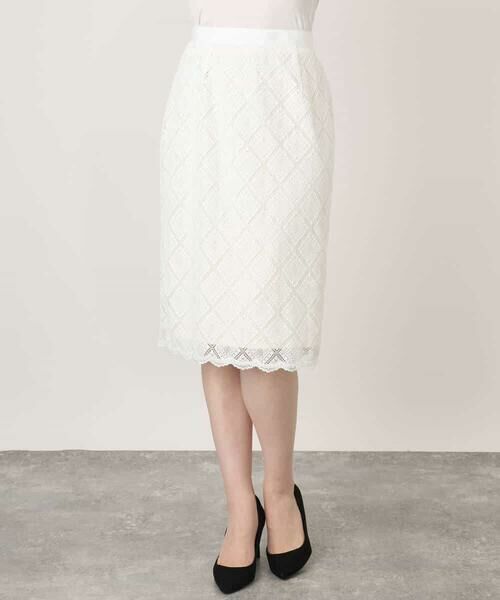 OFUON / オフオン ミニ・ひざ丈スカート | スパンコールレースタイトスカート/洗える | 詳細30