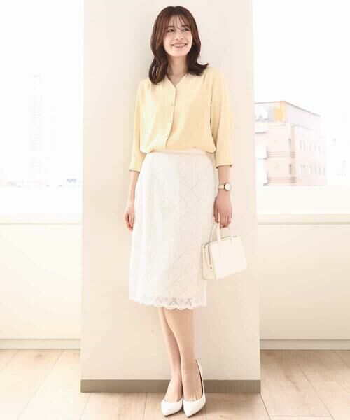 OFUON / オフオン ミニ・ひざ丈スカート | スパンコールレースタイトスカート/洗える | 詳細4