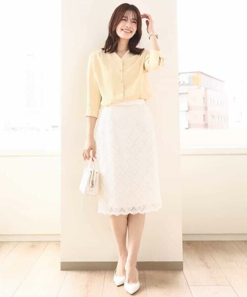 OFUON / オフオン ミニ・ひざ丈スカート | スパンコールレースタイトスカート/洗える | 詳細6