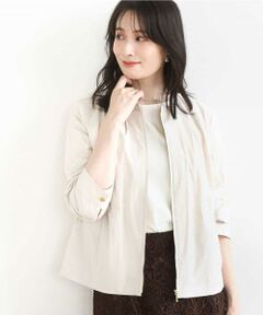 OFUON / オフオン その他アウター | ナイロンストレッチノーカラーブルゾン/洗える/WEB限定サイズあり