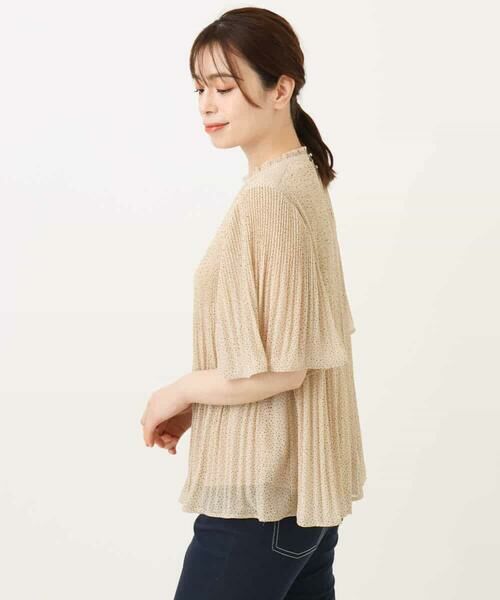 OFUON / オフオン シャツ・ブラウス | ドット柄シフォンプリーツブラウス/WEB限定サイズあり | 詳細14